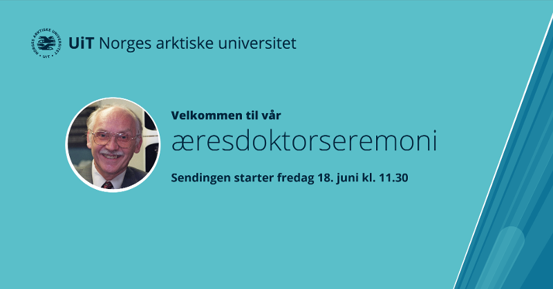 Plakat &aelig;resdoktorkreering med bilde av Rolf Sk&aring;r