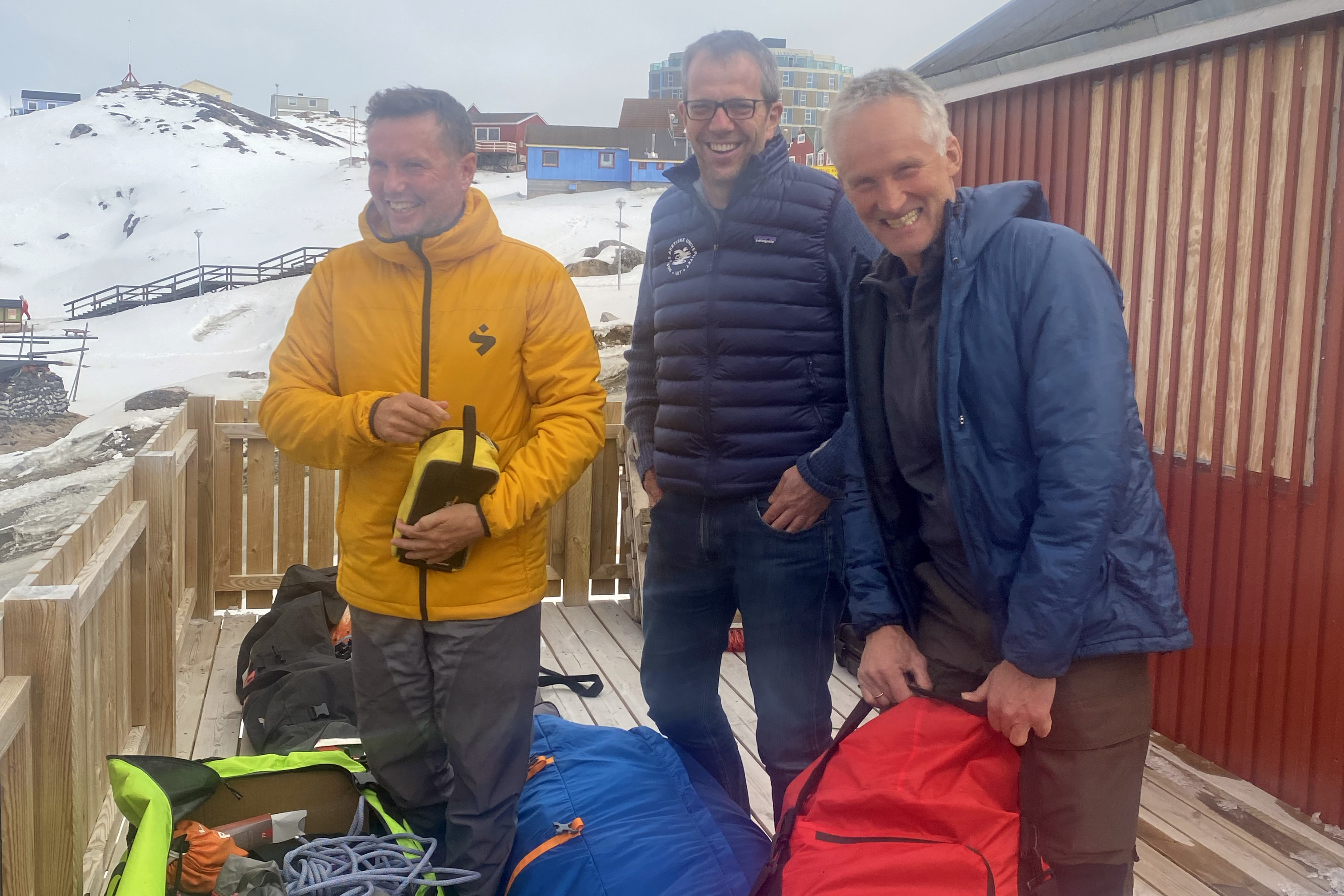 Markus Landr&oslash; (t.v.), Harald Dag J&oslash;lle og Vegard Ulvang. Foto: Rune Sundelin/UiT