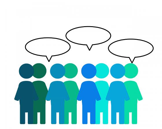 Illustrasjonsbilde gruppe med snakkebobler