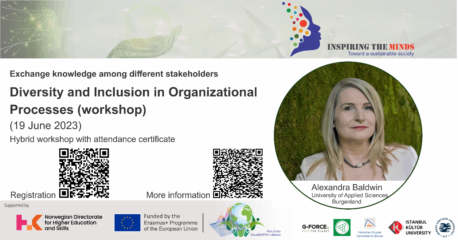 Illustrasjons-/bannerbilde for Diversity and Inclusion in Organizational Processes (workshop) by Alexandra Baldwin