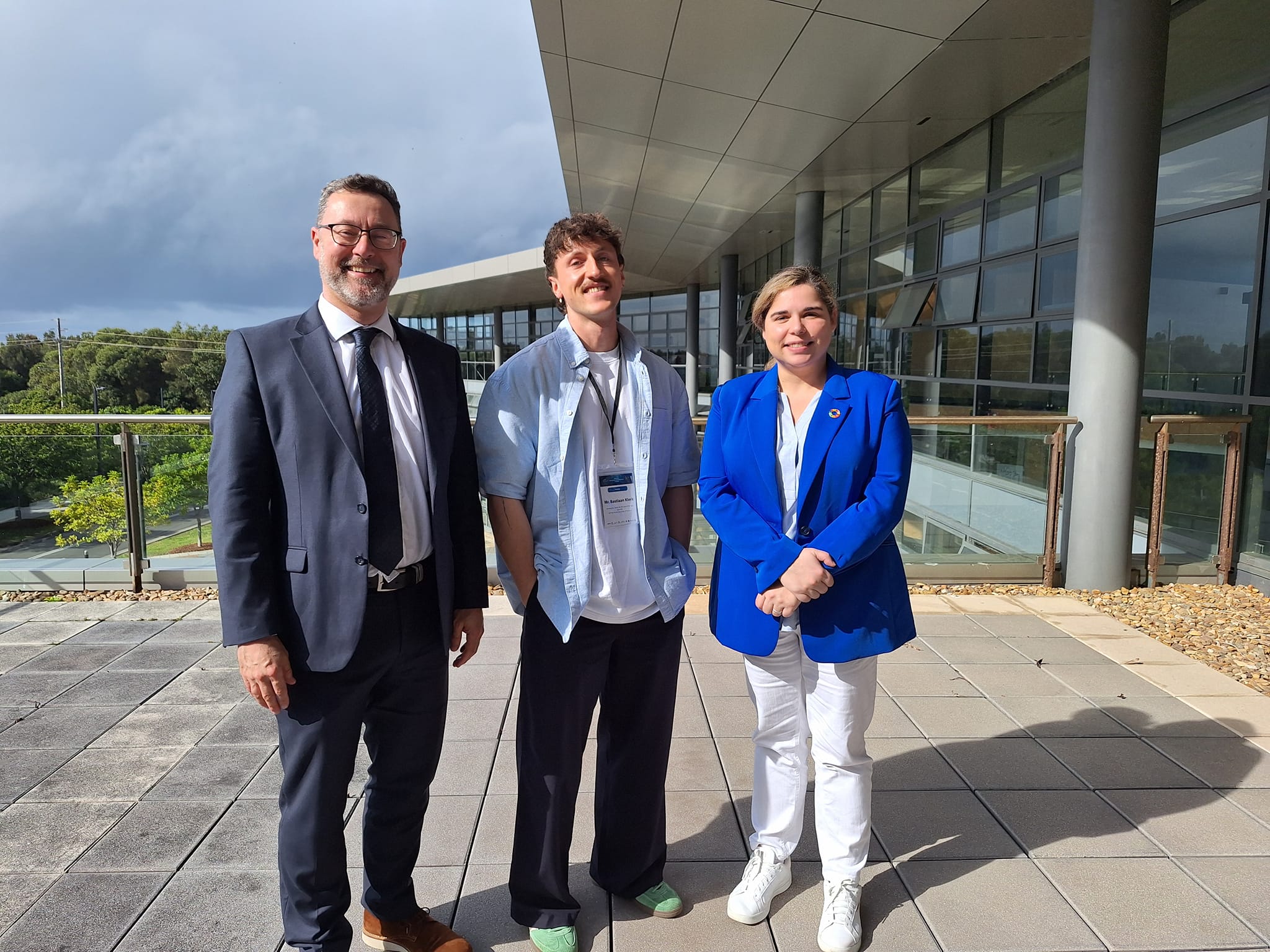 Richard Barnes, Bas Klerk and Maria das Neves standing outside posing for a photo