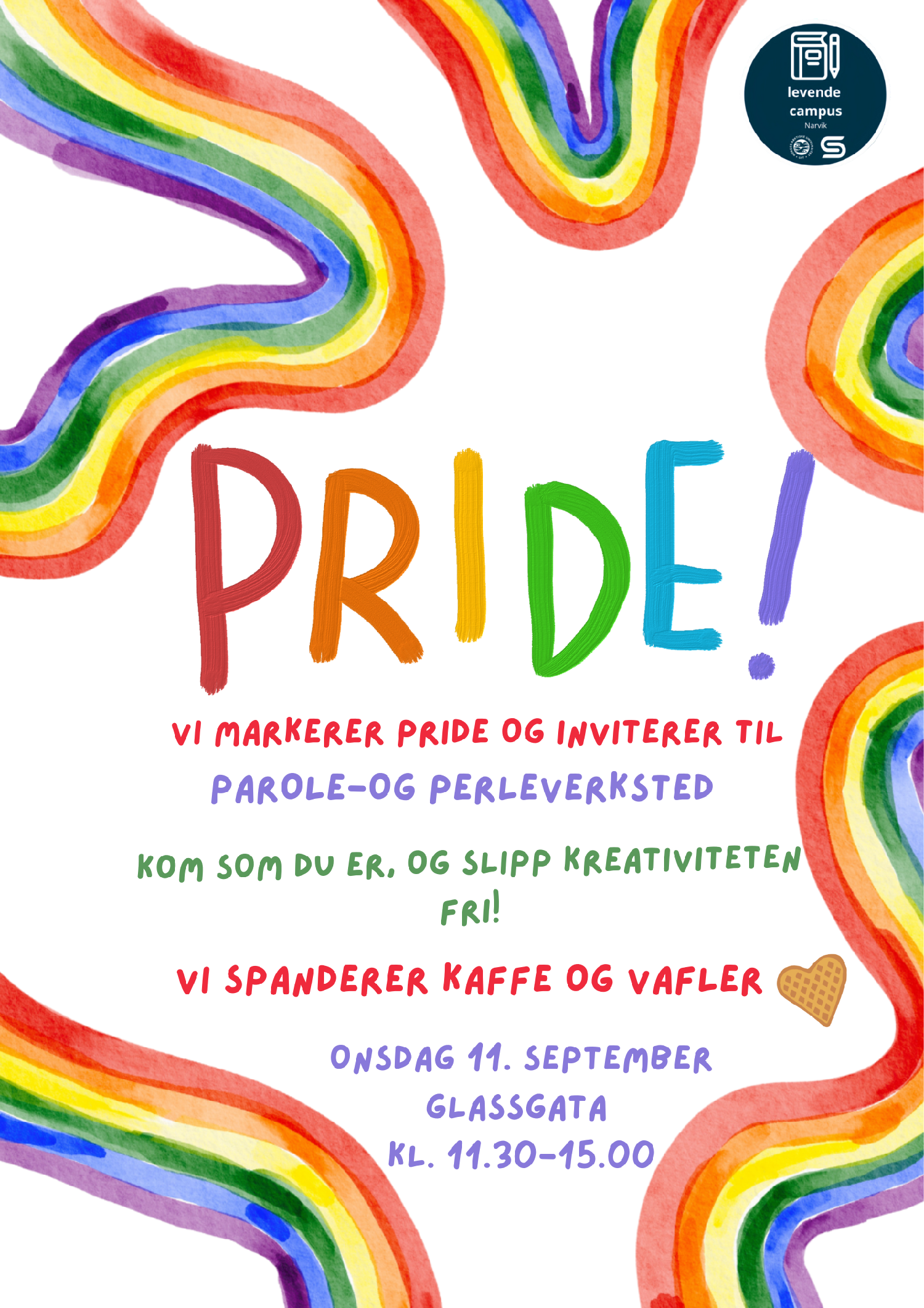 Illustrasjons-/bannerbilde for Pride-markering: Parole- og perleverksted 