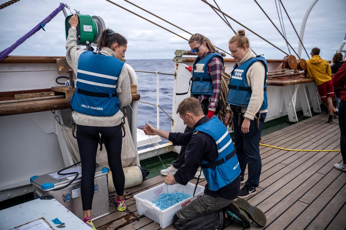 Students on board a ship