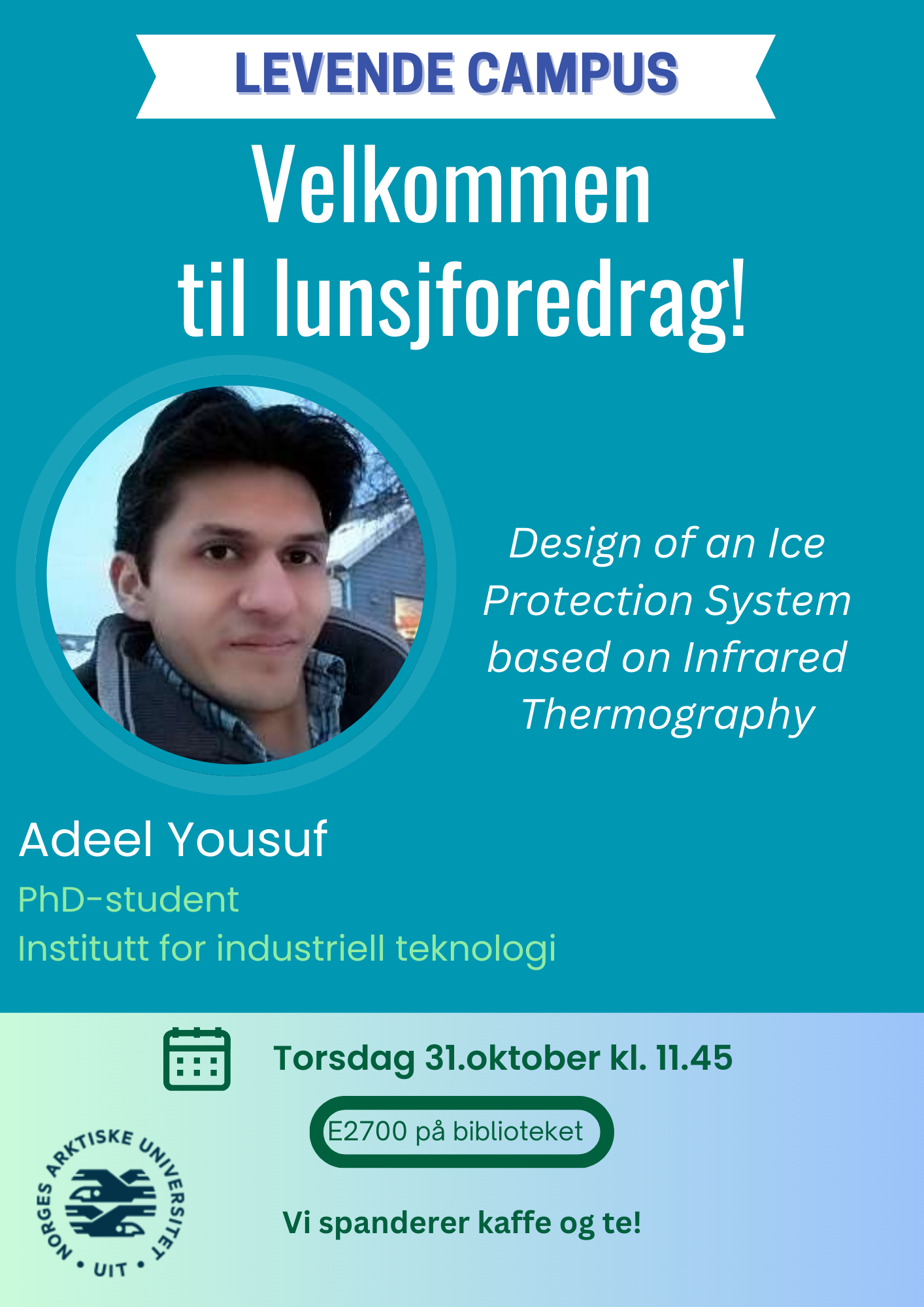 Illustrasjons-/bannerbilde for Lunsjforedrag: Design of an Ice Protection System based on Infrared Thermography