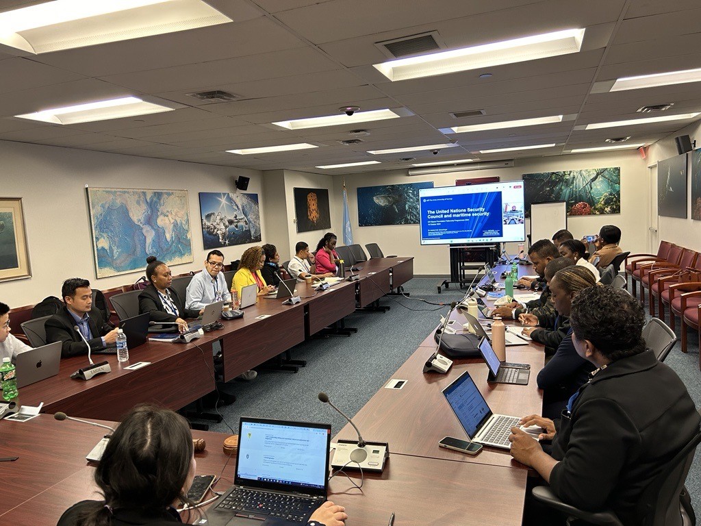 Group discussion around the table at the UN DOALOS Nippon Foundation Fellowship Programmes 2024