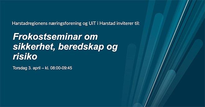 Illustrasjons-/bannerbilde for Påfyll med UiT: frokostseminar om sikkerhet, beredskap og risiko