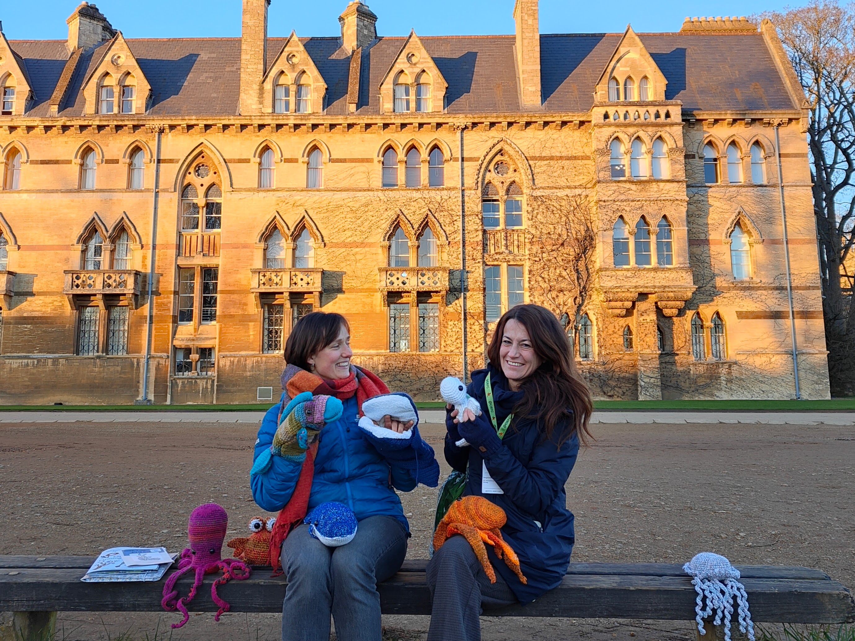 Margherita Paola Poto and Sofie Elise Quist posing in front of building