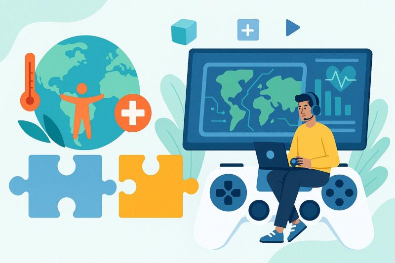 Illustrasjons-/bannerbilde for EUGLOH Living Lab: Alvorlige spill som et utdanningsverktøy innen faget global helse / Serious games as a global health education tool