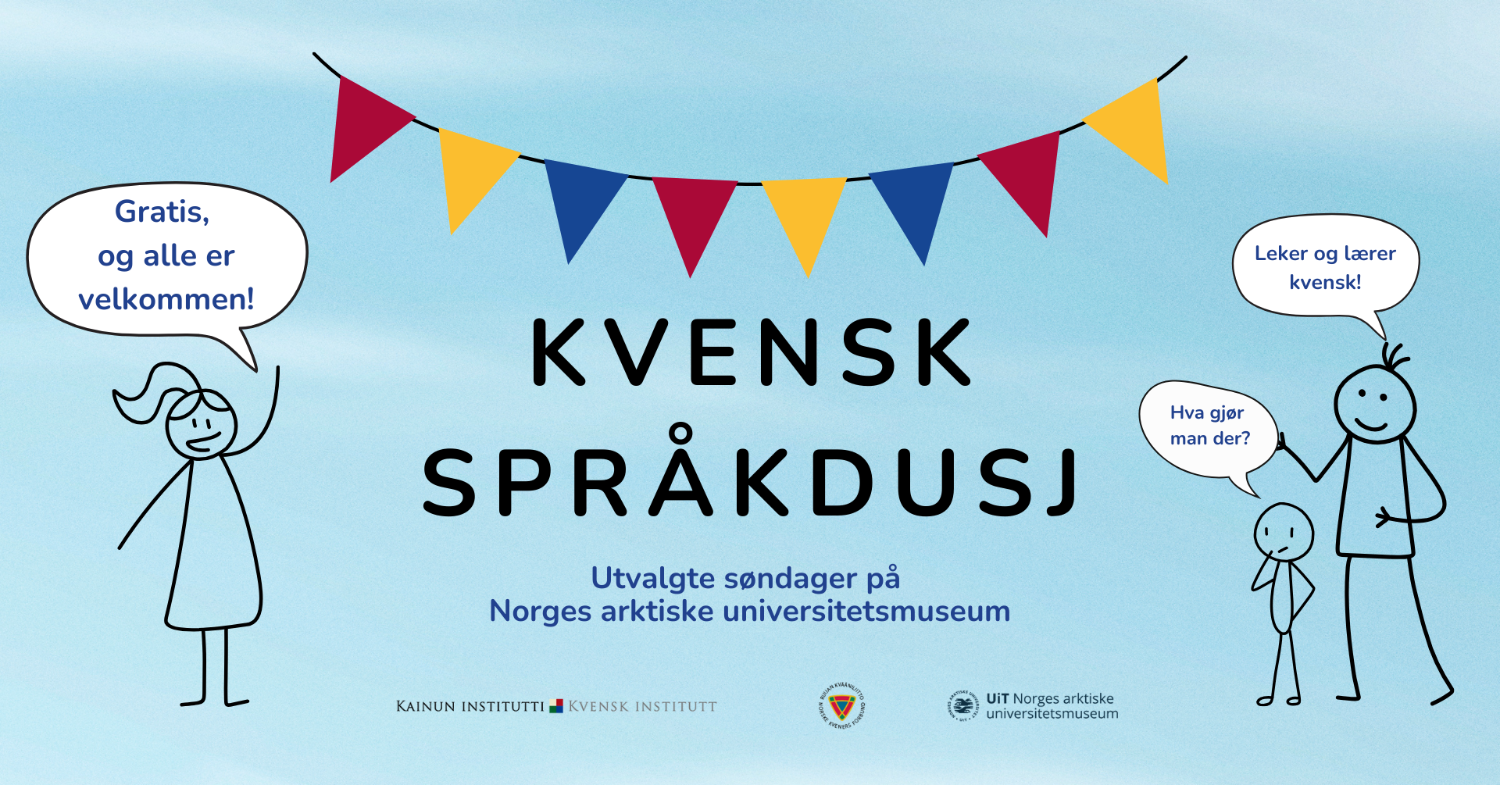 Illustrasjons-/bannerbilde for Kvensk språkdusj // Kven language showering