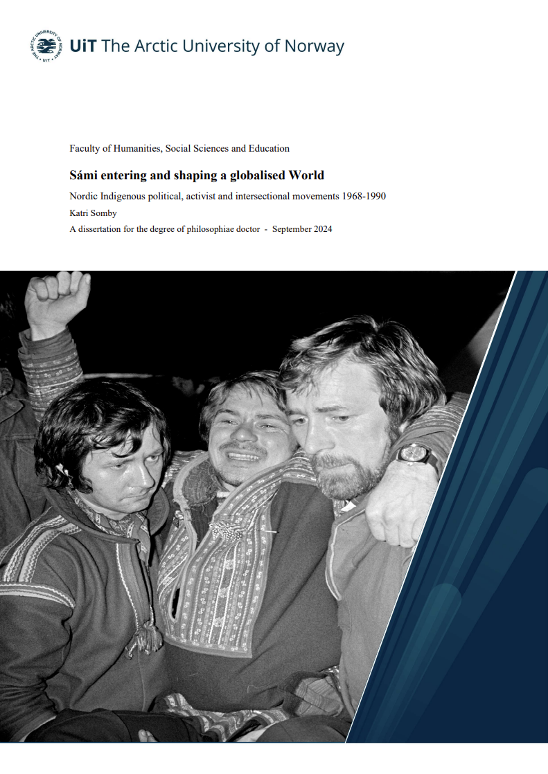 Doktorgrad Somby forsiden av en doktoravhandling med et samisk bilde på coveret