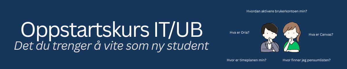 Illustrasjons-/bannerbilde for Introkurs IT og UB-tjenester for nye studenter