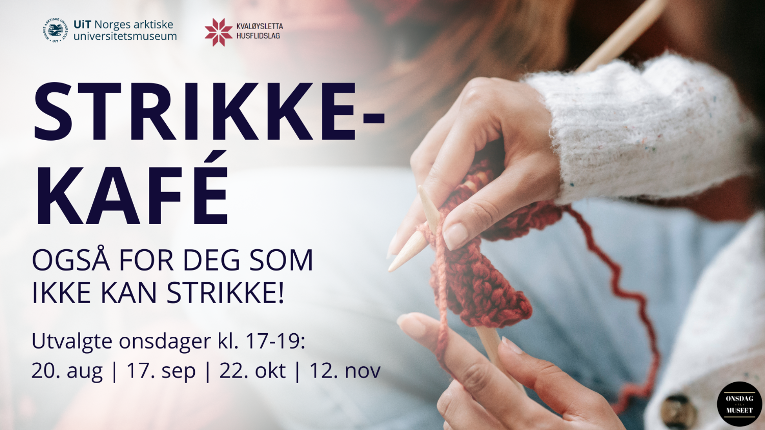 Illustrasjons-/bannerbilde for Strikkekafé  // Knitting café