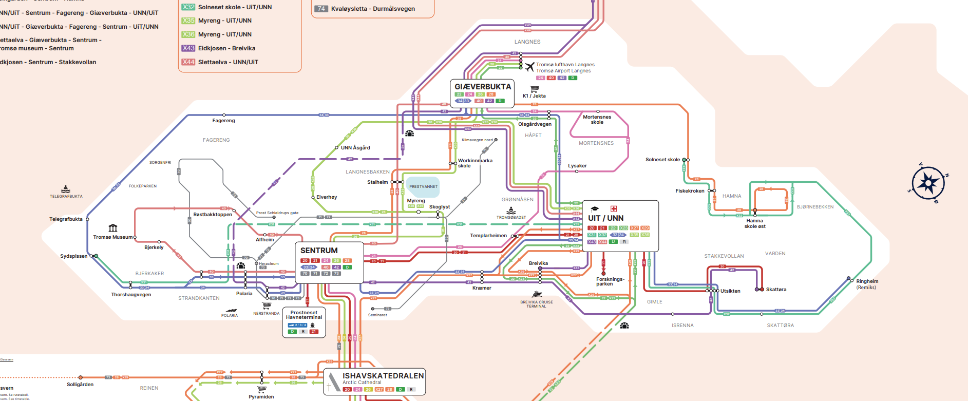 Bus lines in Tromsø. https://svipper.no/menu/travel/timetables-and-maps/route-maps/