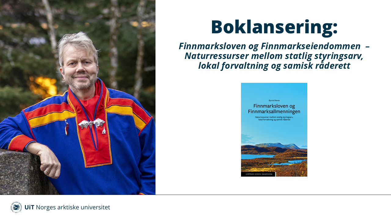 Illustrasjons-/bannerbilde for Boklansering av «Finnmarksloven og Finnmarkseiendommen – Naturressurser mellom statlig styringsarv, lokal forvaltning og samisk råderett»