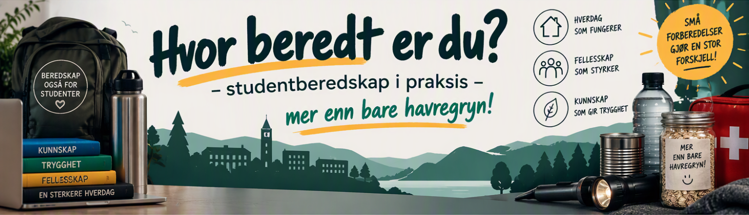 Illustrasjons-/bannerbilde for Hvor beredt er du? – studentberedskap i praksis – mer enn bare havregryn!